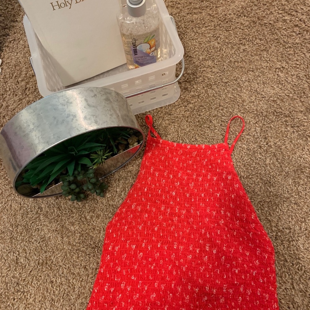 forever 21 red flower tank top